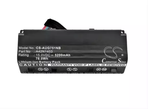 Аккумулятор Cameron Sino 5200 мА · ч для ASUS G751J G751J-BHI7T25 BSi7T28 G751JM GFX71JY4710 ROG GFX71JY 0B110-00290000M A42LM93