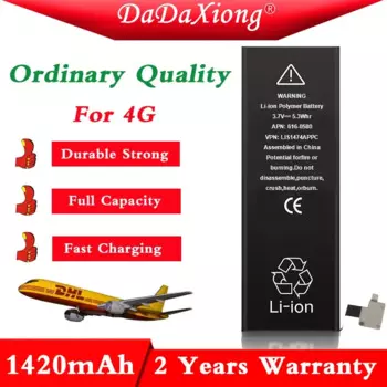 Аккумулятор DaDaXiong 10 шт./лот, 1420 мАч, 3,7 в, для IPHONE 4, 4G, 0 циклов, запасные части для ремонта