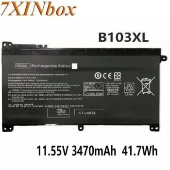 Аккумулятор для ноутбука 7XINbox B103XL, 11,55 в, 3470 мАч/843537 Вт-ч, для HP 541-844203, 850-, BI03XL