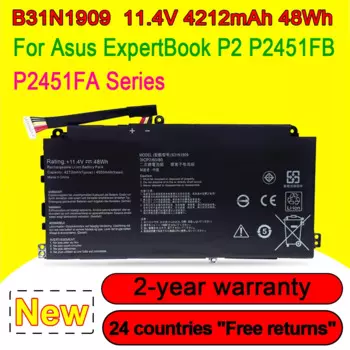 Аккумулятор для ноутбука ASUS ExpertBook P2, 4212 мАч, 48 Вт/ч, 11,4 в
