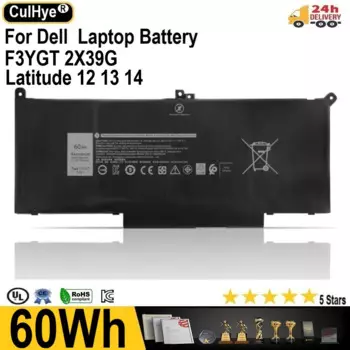 Аккумулятор для ноутбука Dell Latitude 12 13 14 7,6 7280 7290 7380 7390 7480 E7280 E7290 E7380 E7390 DJ1J0, 7490 в F3YGT 2X39G 60WH