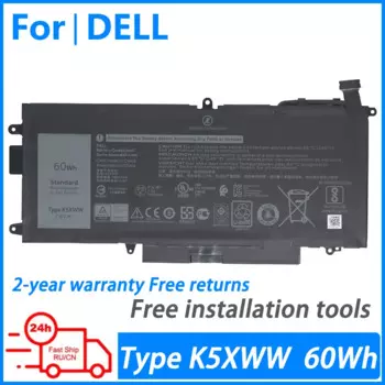 Аккумулятор для ноутбука Dell Latitude 7280 7390 7389 E7390 5289 2 в 1 60Wh K5XWW 45Wh 71TG4
