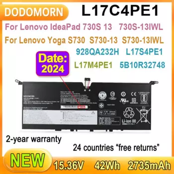 Аккумулятор для ноутбука DODOMORN L17C4PE1 для Lenovo Yoga S730 S730-13 S730-13IWL S730-13IWL(81J0), для Lenovo IdeaPad 730 S 13,30S-13IWL