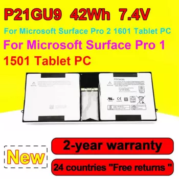Аккумулятор для ноутбука P21GU9, для Microsoft Surface Pro 2 1601/Pro 1 1501, телефон для планшета 7,40 в, 42 Вт-ч, 5676 мАч, высококачественная искусственная кожа