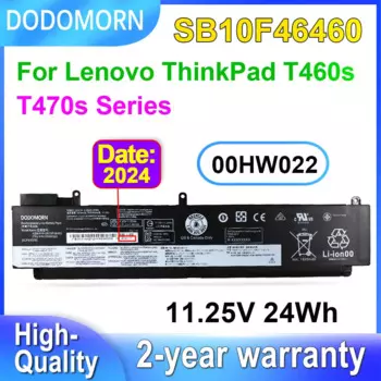 Аккумулятор DODOMORN для ноутбука Lenovo ThinkPad T460s T470s, 01AV405 01AV406 01AV408 00HW022 00HW023 00HW024 00HW025 SB10F46460 24Wh