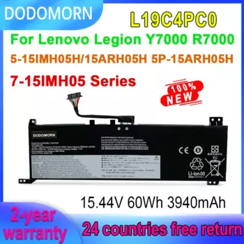 Аккумулятор DODOMORN L19C4PC0 L19M4PC0 для ноутбука Lenovo Legion Y7000 R7000,5 15IMH05H/15ARH05H,5P 15ARH05H,7-15IMH05, 15,36 В, 60 Вт/ч