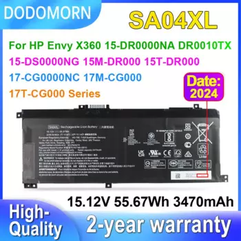 Аккумулятор DODOMORN SA04XL для ноутбука HP ENVY X360 15-DR0000NA DR0010TX DS0000NG 15M-DR000 15T-DR000 17-CG0000NC 17M-CG000, 5,5 Вт/ч