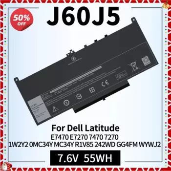 Аккумулятор E7470 E7270 J60J5 для ноутбука Dell Latitude 7470 7270, аккумулятор MC34Y R1V85 1W2Y2 0MC34Y 242WD GG4FM WYWJ2 451-BBSX BBSY