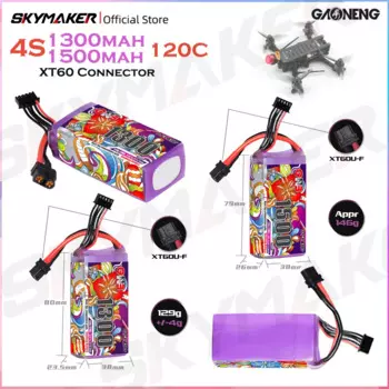 Аккумулятор GAONENG GNB 4S 15,2 в 1300 мАч 1500 мАч 120C XT60 Lipo для радиоуправляемого квадрокоптера вертолета гоночного дрона