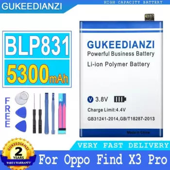 Аккумулятор GUKEEDIANZI 5300 мАч BLP831 для Oppo Find X3 Pro CPH2173 PEEM00, аккумулятор большой мощности