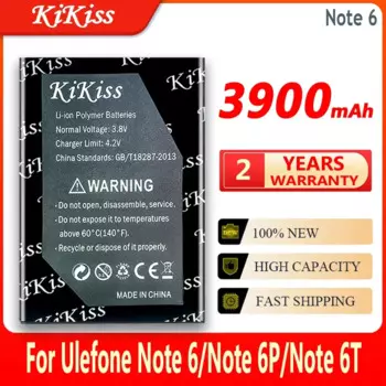 Аккумулятор KiKiss Note6 (3277) 3900 мАч для Ulefone Note 6 6T 6P/Note 6P/Note 6T Note6P Note6T, аккумулятор большой емкости