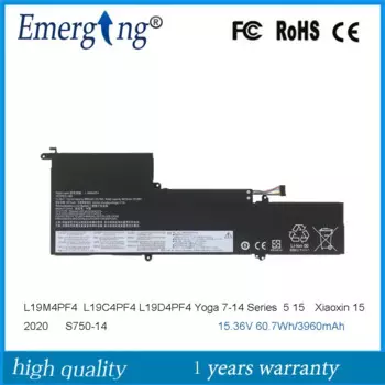 Аккумулятор L19M4PF4 L19C4PF4 для ноутбука Lenovo Yoga 7-14 Series Slim 7-14ARE IdeaPad 5 15 5-15IIL05 Xiaoxin 15, 15,36 в 60.7Wh