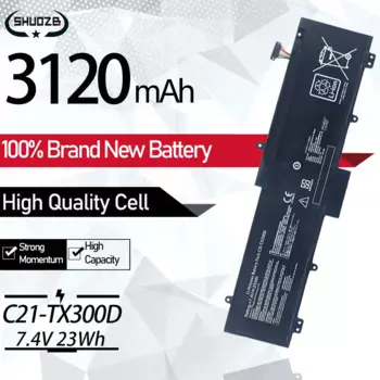 Аккумулятор SHUOZB для ноутбука ASUS Transformer Book TX300CA, 7,4 В, 23 Вт/ч, 3120 мАч