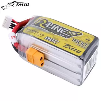 Аккумулятор TATTU R-line 1800 мАч 95C 6S Lipo с разъемом XT60 для большинства гоночных квадрокоптеров FPV