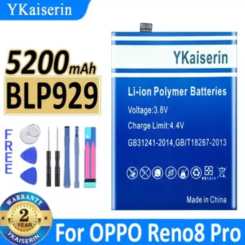 Аккумулятор YKaiserin 5200 мАч BLP929 для OPPO Reno 8 Pro + 8Pro + 8pro Bateria