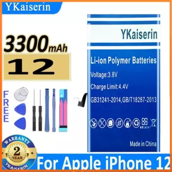 Аккумулятор ykaisсеребрин для Apple iPhone 12 Mini/Pro Max 12 mini A2176 A2398 A2399 A2400/12Pro/12Pro Max A2342 A2410 A2411 A2412