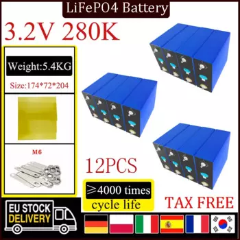 Аккумуляторная батарея класса А LiFePO4, 3,2 в, а · ч, А · ч, 12 В, 24 В, 48 В