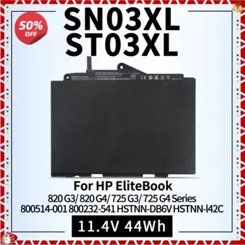 Аккумуляторная батарея SN03XL ST03XL для ноутбука HP EliteBook 820 G3 G4 725 HSTNN-UB7D Series 800514-001 800232-541 800232-241 800232-271-44Wh