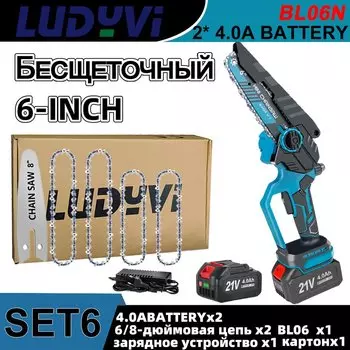 Аккумуляторная цепная пила LUDYVI 6 дюймов