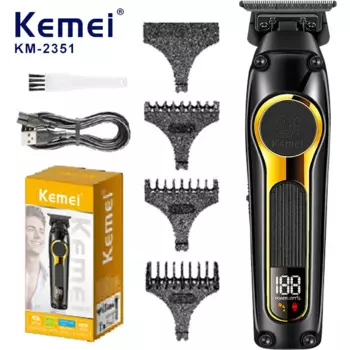 Аккумуляторная машинка для стрижки волос kemei, Беспроводная электрическая машинка для стрижки волос с лезвиями DLC, мужской парикмахер