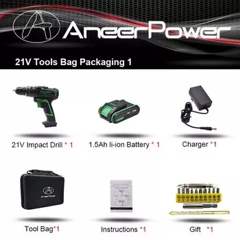 Аккумуляторный шуруповерт ANEERPOWER 25В