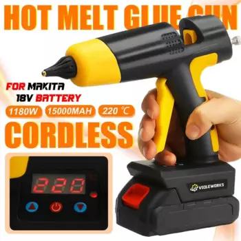Аккумуляторный термоклеевой пистолет Makita, 1180 Вт, 15000 мАч, 18 в
