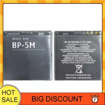 Аккумуляторы для мобильных телефонов Nokia 5700 5610XM 6110n 6220c 8600 7390 6500s BP-5M BP 5M 900 мАч Портативный аккумулятор для мобильных телефонов