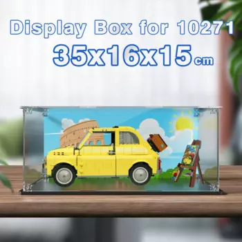 Акриловая витрина для lego 10271, дисплей для Fiat 500, строительный блок, пылезащитная прозрачная модель автомобиля, ящик для хранения 35x16x15 см
