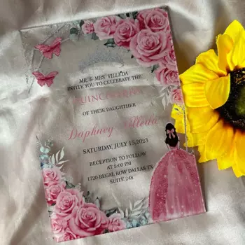 Акриловое приглашение Quinceanera, прозрачное для девочки, приглашение на 16-й день рождения, сувенирный подарок, украшение в пользу, 10 шт.