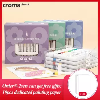 Акриловые ручки для граффити Croma, 12/24/36 цветов, водостойкие масляные маркеры на спиртовой основе для скетчинга, для ткани/Рок/стекла, идеальная фотография