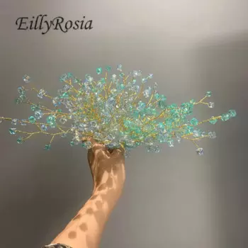 Акриловые стразы EillyRosia, свадебный букет для невесты, искусственный букет подружки невесты, ручное украшение для дома