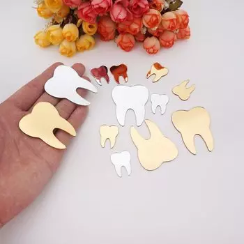 Акриловые зеркальные наклейки "первые зубы", 50 шт