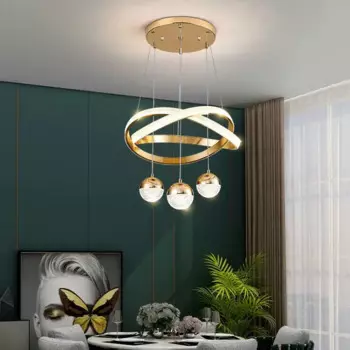 Акриловый абажур, трехцветная черная люстра для гостиной и столовой