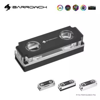 Акриловый водяной блок BARROWCH для жесткого диска 2280,22110 дюйма PCIE SATA M.2 M2, серебристый, черный
