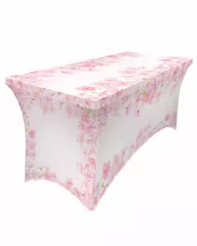 Акварельная вишневая Цветущая прямоугольная юбка, Свадебный чехол для стола в отеле, скатерть для праздничного обеденного стола