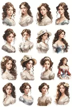 Акварельные стикеры BLINGIRD для скрапбукинга