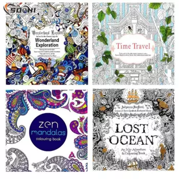 Альбом-раскраска для детей и взрослых, 1 шт., 24 страницы