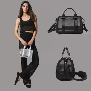 AL Yoga Mini Bag Sheer Duffle Trend Роскошная сумка на плечо из натуральной сетчатой поверхности Новая ручная женская сумка через плечо на молнии