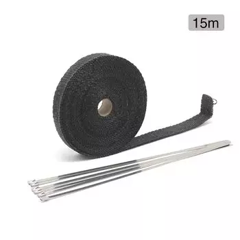 ALCON-5M/10M/15M мотоциклетная термолента для выхлопных газов, тепловая пленка, изоляция коллектора, устойчивая к рулону с перчатками из нержавеющей стали