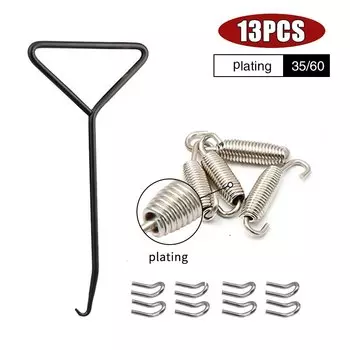 Alconstar-7Pcs универсальный глушитель выхлопной трубы из нержавеющей стали для мотоцикла, крепежные Пружинные крючки, звеньевые трубы, пружина из нержавеющей стали