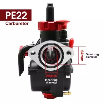Alconstar- Мотоциклетный PE17 PE19 PE22 PE24 PE26 PE28 Фланцевый карбюратор с силовой струей для гоночного мотоцикла 50 100cc 125cc 250cc