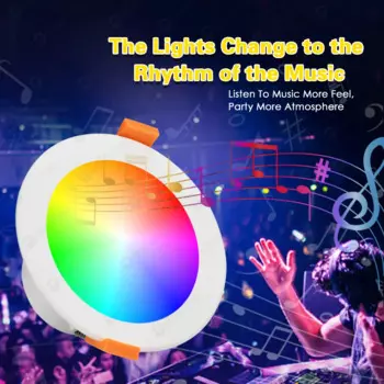 Alexa Google Освещение большой площади Антибликовое управление мобильным телефоном RGB Изменение цвета Светодиодный светильник вниз Wi-Fi Управление Tuya