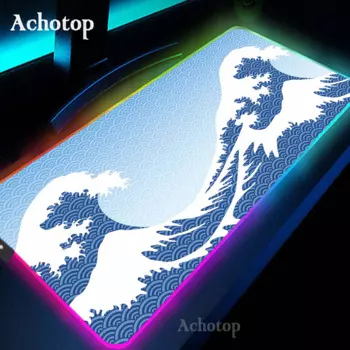 Alfombrilla RGB Mouse Pad Gaming Laptop Game Great Wave Mouse Mat Soft Mousepad коврик для мыши Desk Mat Speed Keyboard Pads