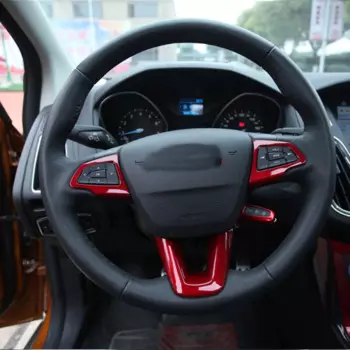 ALittleChange Автомобильная хромированная отделка рулевого колеса внутренняя дверная ручка Чаша коробка Крышка вентиляционного отверстия наклейка для Ford Focus 3 4 MK3 MK4 2015 +