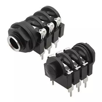 1 / 5 / 10 шт. 6.35mm 1 / 4 "6Pin стереофонический микрофон штепсельная розетка 6.35 Наушники гнездо резьбовая панель PCB Установка разъема черный