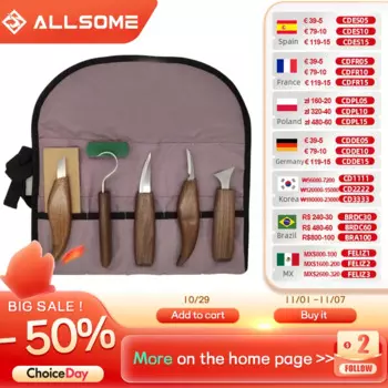 Набор резцов для дерева Allsome 8 шт.