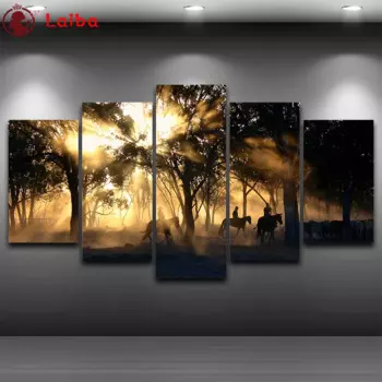 Алмазная 3d вышивка, натуральный пейзаж, картина «сделай сам», полная Алмазная вышивка, мозаика крестиком, 5 шт.