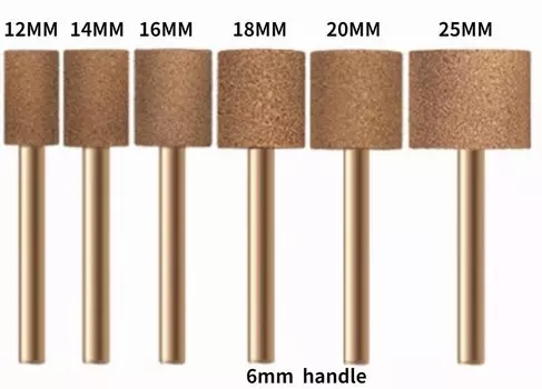 Алмазная шлифовальная головка с хвостовиком 6 мм, Шлифовальная головка из сплава, цилиндрическая Шлифовальная головка для пилинга, резьбы по камню
