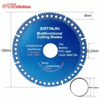 Алмазное пильное полотно JUSTINLAU 22.23 мм