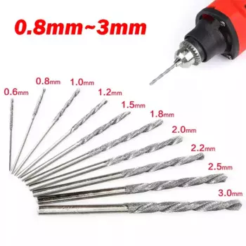 Алмазное спиральное сверло 0,8-3 мм для стекла